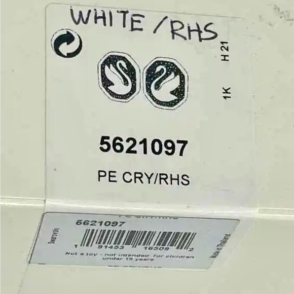 Swarovski White Crystal Swan Stud Earings - Picture 7 of 7